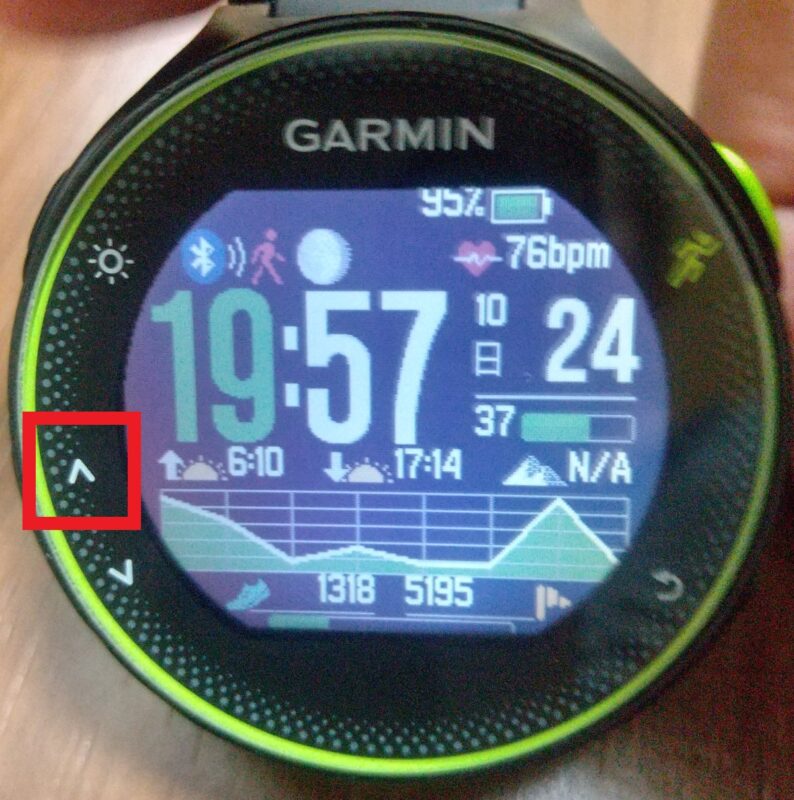 Garminのトップ画面